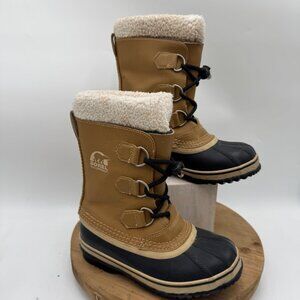 Sorel Youth Kids Caribou Waterproof Insulated Winter Duck Boot Buff US size 1